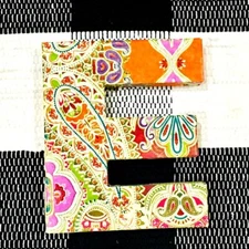 Boho initial monogram letter E - linen home decor   baby nursery - office decor 