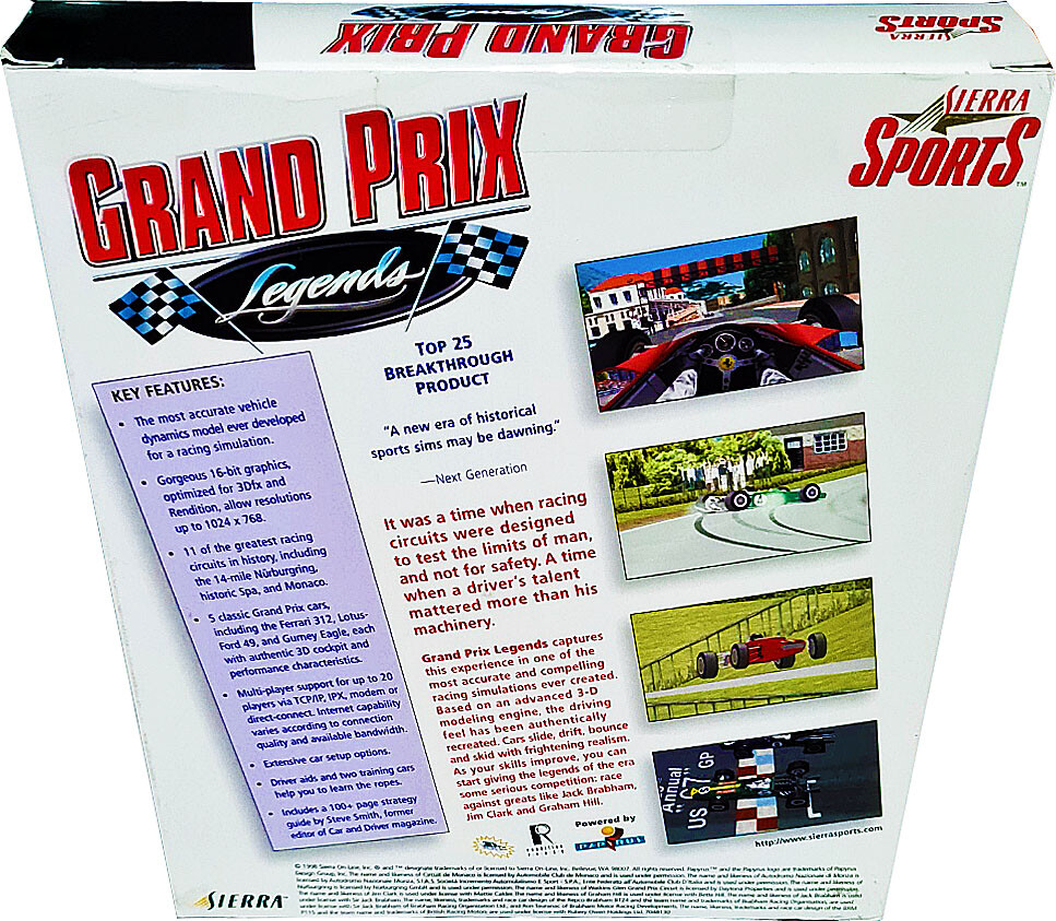 Grand Prix Legends for PC, Big Box, Vintage 1998, New! Mint