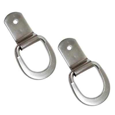 2 pk of Stainless Steel Saddle Repair Dee Clip 1-3/4'' D-Ring 