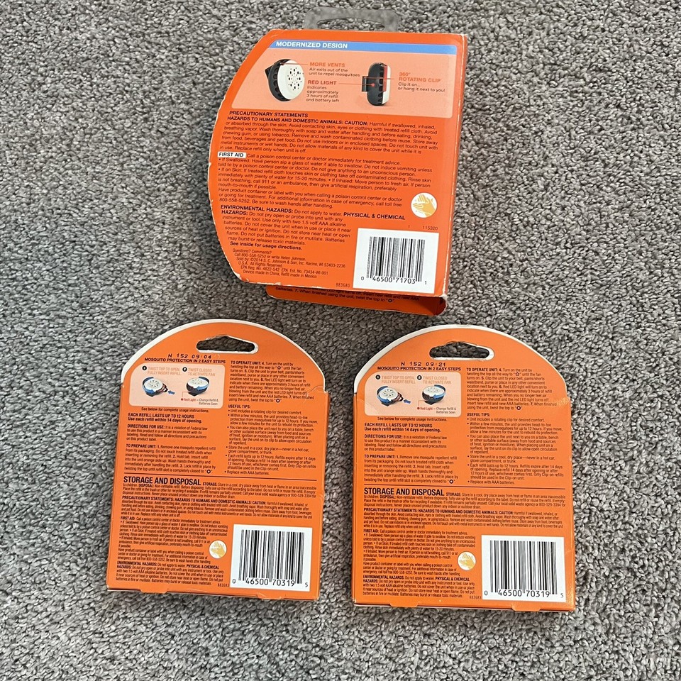 OFF! Clip On Mosquito Repellent Fan Starter Kit, 2 Boxes Refills, **Box