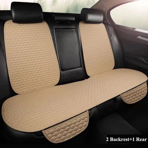 Linen Front Rear Car Seat Cover Protector Seat Back Cushion Pad Mat Fr Truck SUV - Bild 21 von 24