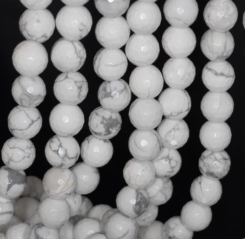 10 MM TÜRKIS HOWLITH EDELSTEIN FACETTIERT RUND LOSE PERLEN 15 ZOLL - Bild 3 von 4