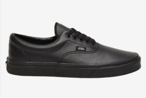 vans era black leather