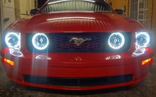 For Ford Mustang Gt 05-09 Headlight Fog Light Switchback Halo Ring Led Angel Eye