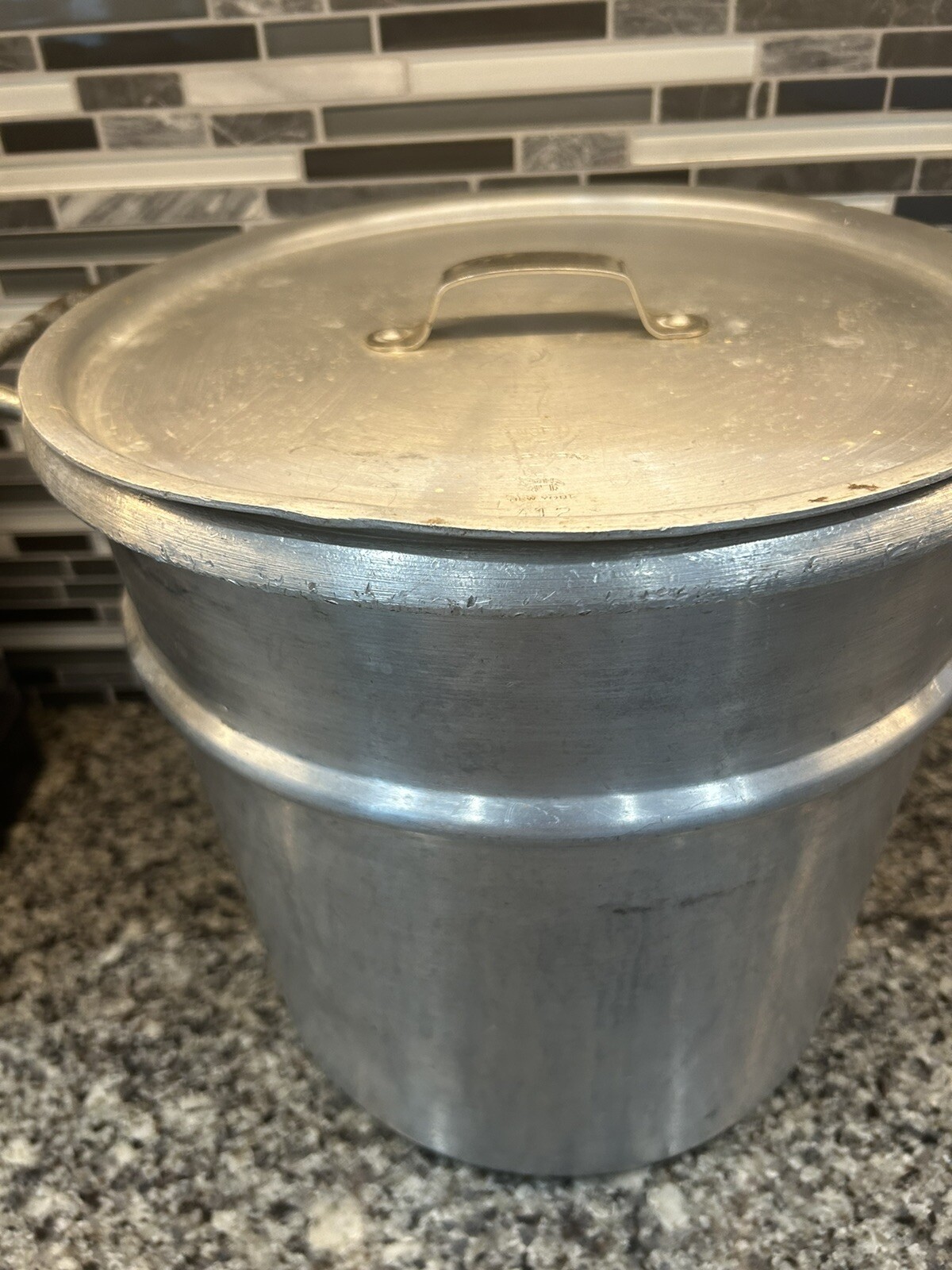Dura-Ware 20 QT (120)Heavy Duty Aluminum Stock Pot W/ Lid (412) New York USA