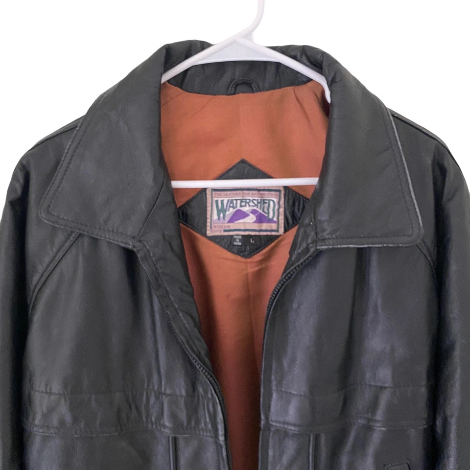 Chaqueta de Cuero De Colección Cuenca William Barry Negra Para Hombre Talla Grande De Colección RARA Foto 4 de 4