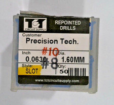 TCT REPOINTED DRILLS SLOT 1.60MM 0.0630" DIA 0.343" FLUTE LOT OF 24 