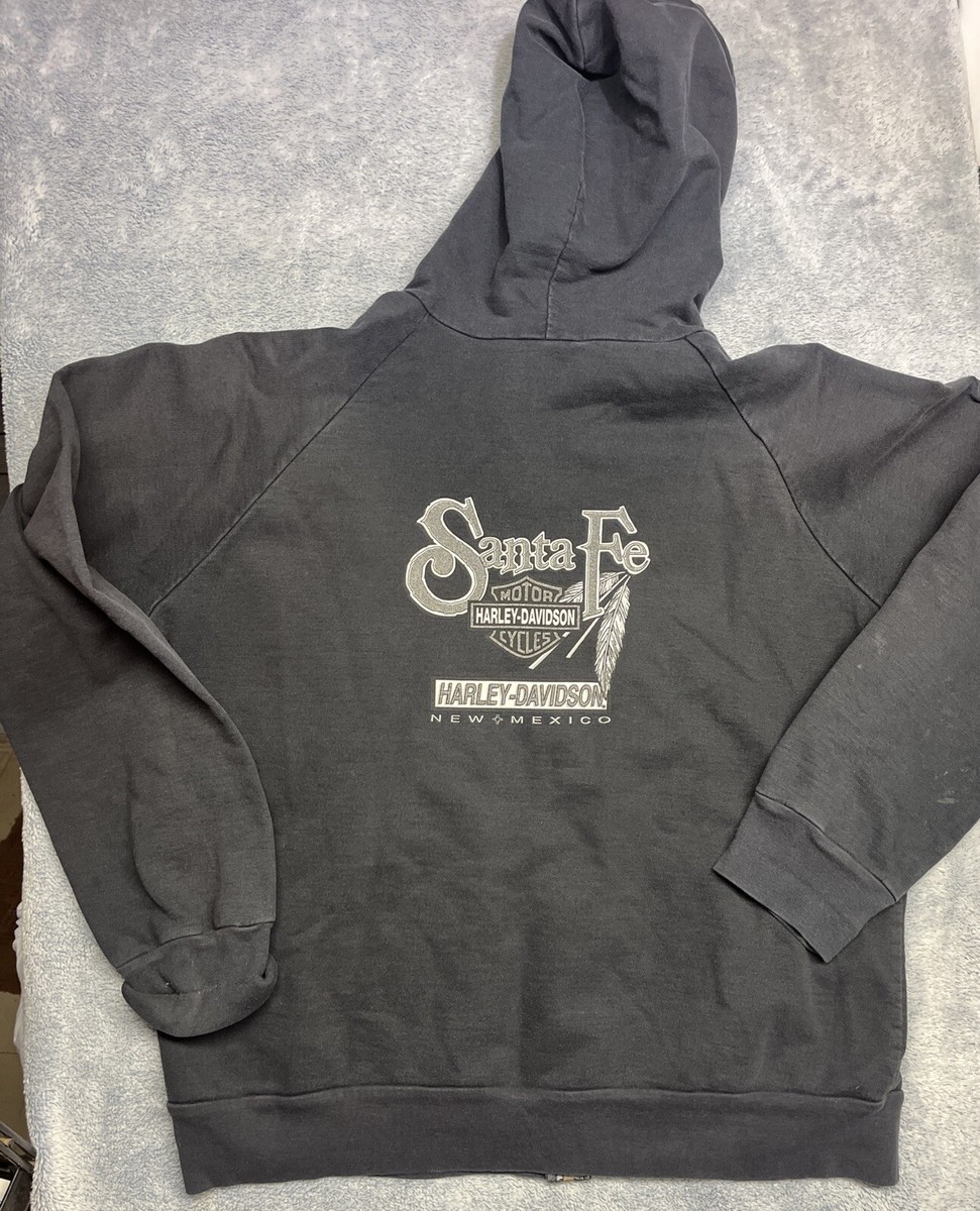y2k✨️ Harley-Davidson 希少 ハーフジップ ロゴ パーカー Y2K Harley Davidson Zip Up Hoodie Made In USA Santa Fe NM