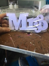 Mr and Mrs Wedding Wooden Sign Wood Letters Decor Table Top Standing Party Props