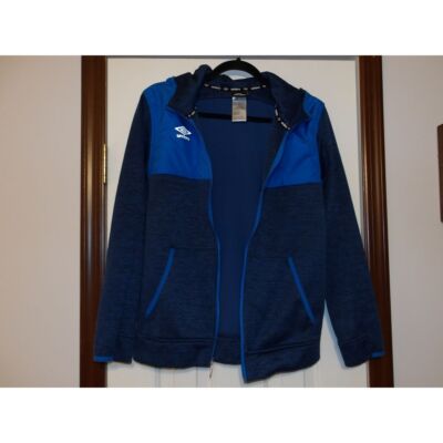 Umbro Two-Tone Navy Blue Full-Zip Athletic Hoodie Jacket with