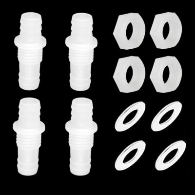 3/8'' Hose Barb Thru-Bulk Bulkhead Fitting Hex Barbed Fitting Plastic Adapter Uni