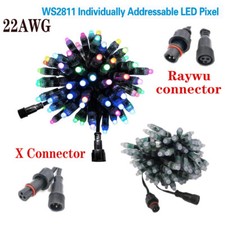 12V WS2811 LED Pixel String Lights RGB Addressable Dream Color Black Wire 1000pc