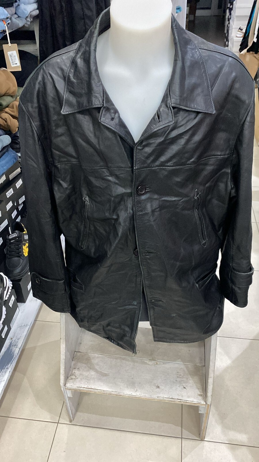 Genuine Leather Wake Jacket for Men Size XXL Black LLE21