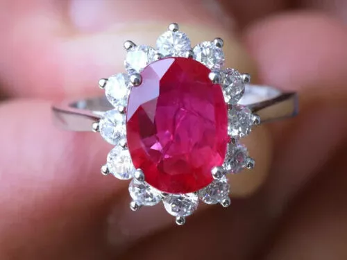 Natural Ruby in 14 Karat White Gold Bezel Set Ring