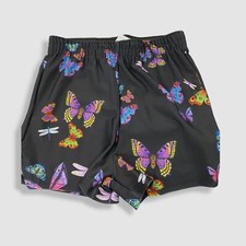  52 Terez Kid's Girls Black Neon Butterflies Gym Shorts Size 4
