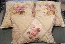 Set of 3 Croscill Home Floral Decorative Throw Pillows
