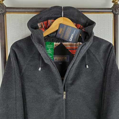 PENDLETON NEW $375 Size Large Womens Wool Hooded Charcoal Beverly Jacket Serape