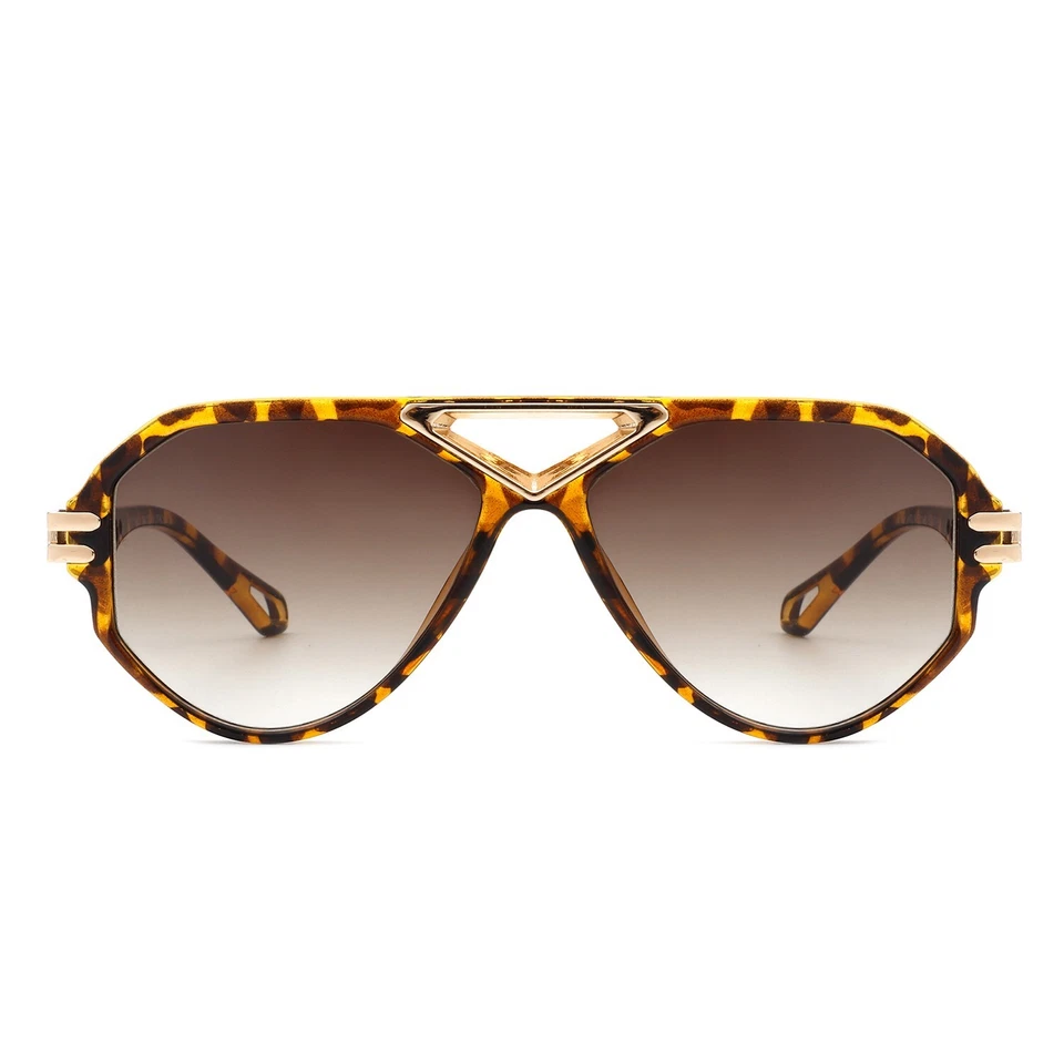 Gafas de sol retro geométricas redondas aviador para mujer con lente de policarbonato 400UV Foto 2 de 4