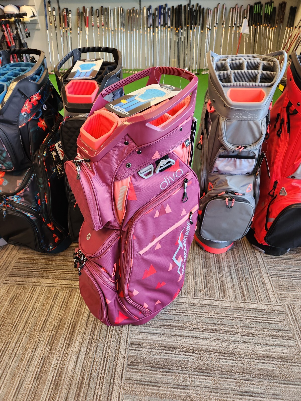 Sun Mountain Diva Golf Bag Cart Coral Rose Peak 2024 eBay