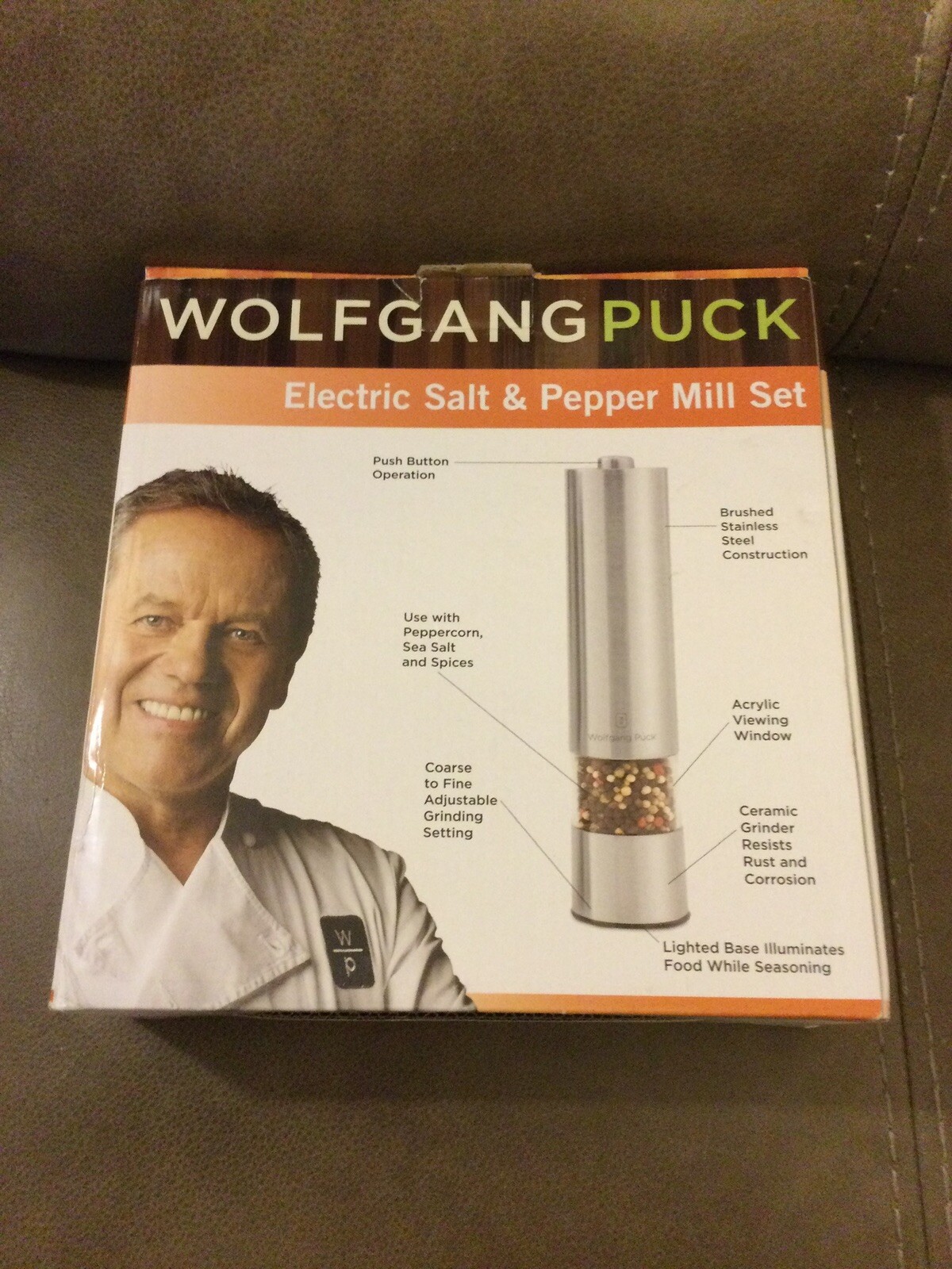WOLFGANG PUCK ELECTRIC SALT AND PEPPER MILL SET (NEW IN OPENED BOX) eBay