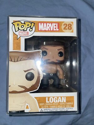 FUNKO POP Marvel 28 LOGAN Wolverine X-Men Non-Bobble Head ERROR Vaulted Rare
