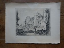 BOUROUX PAUL-ADRIEN(1878-1967) GRAVURE ORIGINALE - ST NICOLAS DES CHAMPS