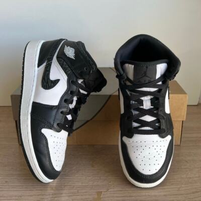 Nike Air Jordan 1 Mid Panda Elephant Kids Sneakers FB9909-001- SZ