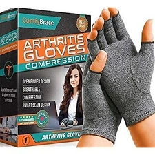 Comfy Brace Arthritis Hand Compression Gloves Comfy Fit Fingerless Design M