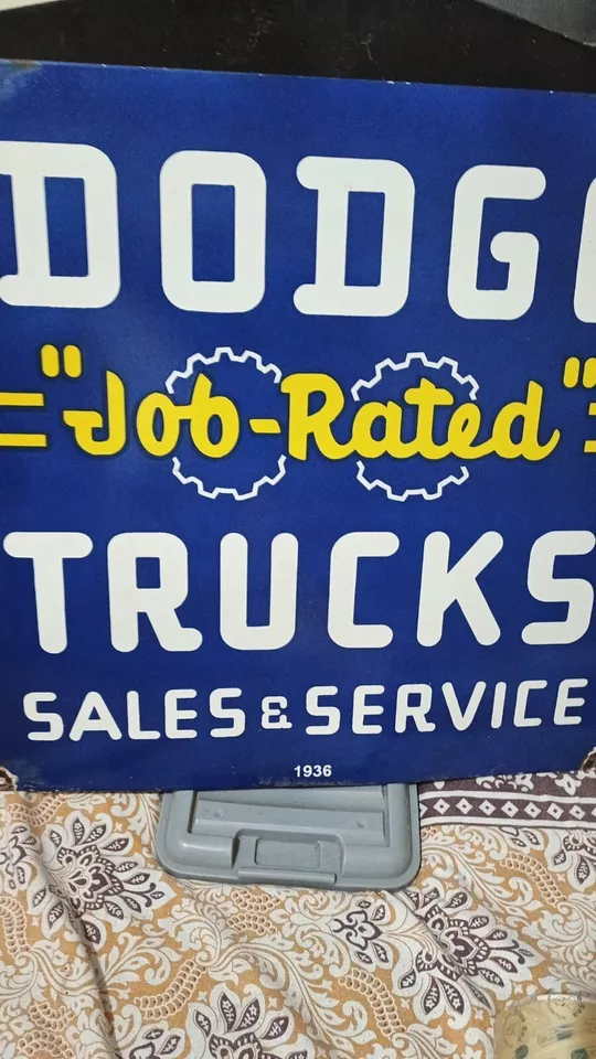 Dodge Truck Rare Porcelain Enamal Heavy Metal 24 x 24 inches Single Side - Image 2 of 4