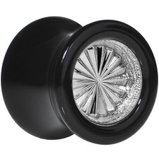 Enchufe de sillín de llanta de neumático llamativo gris acrílico negro 2G a 20 mm