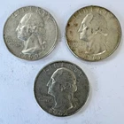 Lot of 3 US Coin Quarter 25c Washington 1960D 1961D 1962D Circulated