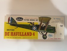 205 Guillows De Havilland 4 Balsa Wood Flying Model Kit 205 Open Box clean
