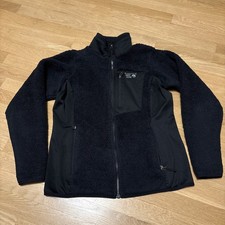 Mountain Hardwear Fuzzy Jacket Women's Medium Black Zip Up Fleece Hiking Used