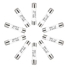Ceramic Cartridge Fuses 1A 500V 6x30mm Fast Blow for Energy Saving Lamp 10pcs