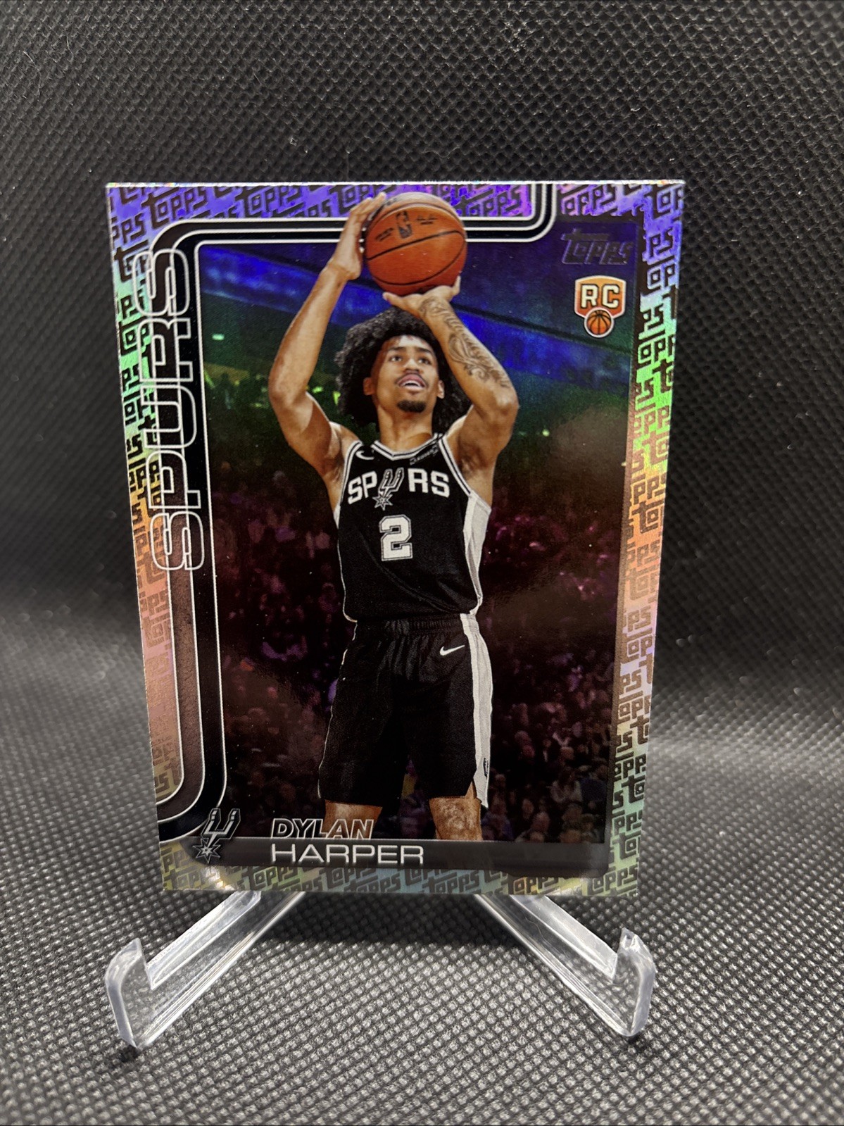2025-26 Topps Dylan Harper Topps Foil Pattern RC Spurs Fanatics Exclusive #202