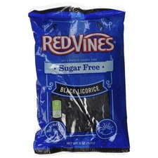 Sugar Free Black Licorice Vines Soft Chewy Candy Snack 5oz Resealable Bag