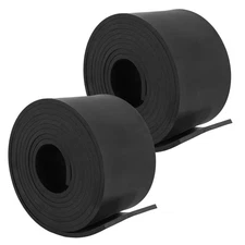 2 Rolls Rubber Sheet, 1/4" Thick X 4" Wide X 10' Long Solid Rubber Strips Roll..