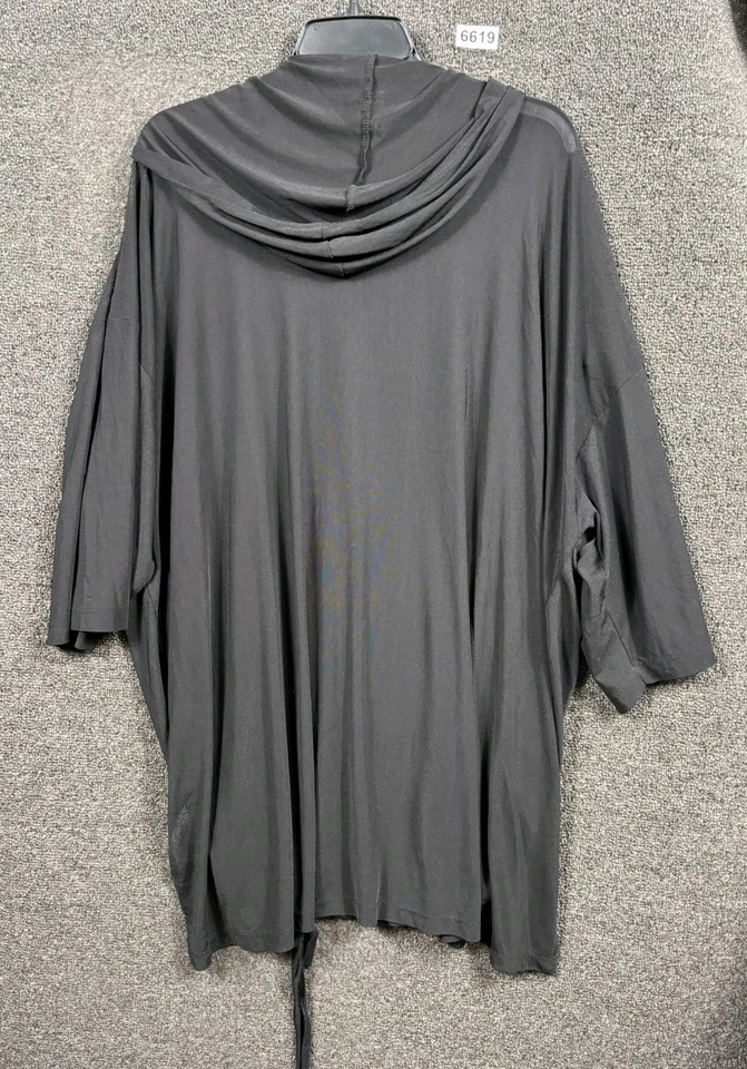Top túnica tórrida para mujer talla 4X negro con capucha mangas 3/4  Foto 2 de 4