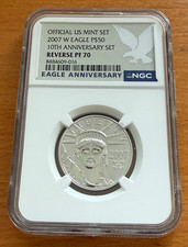 US 2007 W Platinum 1/2 oz $50 NGC Reverse PF70 2586.66 per troy oz