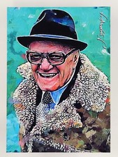 George Halas #5 Art Card Limited 41/50 Edward Vela Signed (Chicago Bears)