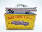 VINTAGE MATCHBOX LESNEY No.27c CADILLAC SIXTY SPECIAL IN ORIGINAL BOX 1960