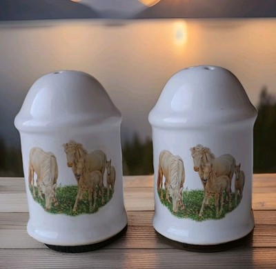 Vtg  Pretty Pony Family Salt Pepper Shakers Nice NOS 4''