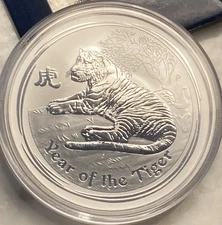 2010 2 Oz Silver Year Of the Tiger Type 2 - 🇦🇺 Australia - Low Mintage -UNC