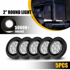 5X 12V Lights Marker LED Truck Trailer Vans Round Side Bullet Light White Lamp