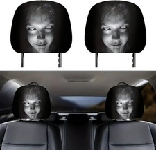 2/4Pcs Car Headrest Covers With Funny Cartoon Print,For Auto Interior Decoration