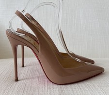 Christian Louboutin Fleuve 100 décolleté con tacco a spillo nude in vernice taglia 40