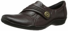 Clarks Womens Kessa Alcove Loafer Brown Leather 26102320-Size:6.5M