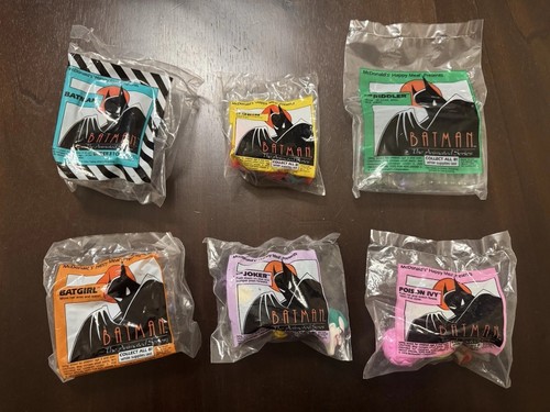 McDonalds Batman Animated Series Happy Meal Vintage 6 Toy Lot 1993 NOS Sealed!