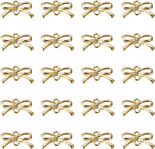 Elecrelive 18K Gold Plated Bow Charms Cubic Zirconia Pendants Metal Bow Tie Char