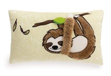 NICI Kinder Kissen Faultier Slobby 43x25cm braun - Flauschiges Kuschelkissen für